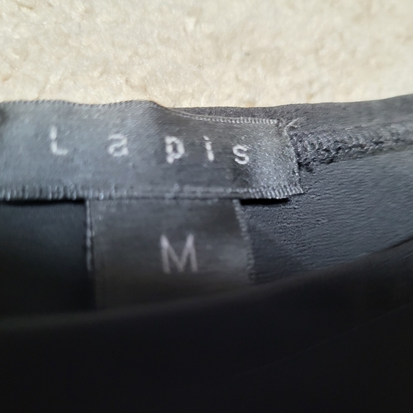 Lapis Black Flowing A-Line Skirt Cocktail - Size M - Picture 3 of 4